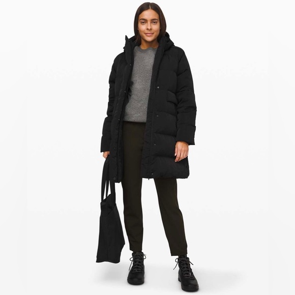 NWT!🍒LULULEMON IN A FLURRY PARKA sz 12 BLACK 550-Fill Jacket Brave Wunder Puff - Picture 9 of 15